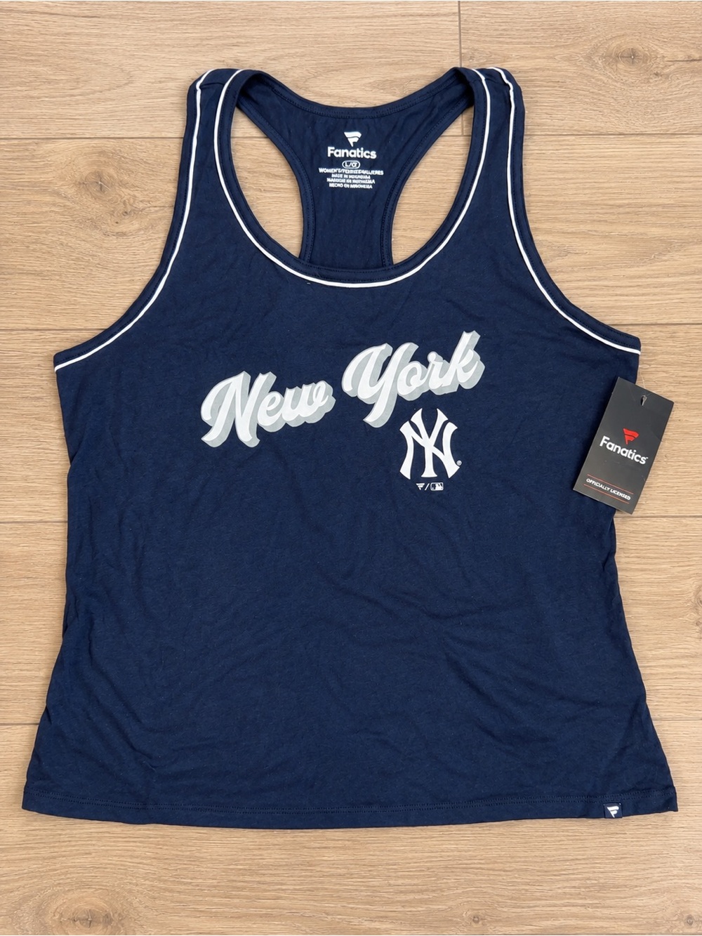 Fanatics Navy New York Yankees Script Racerback Tank